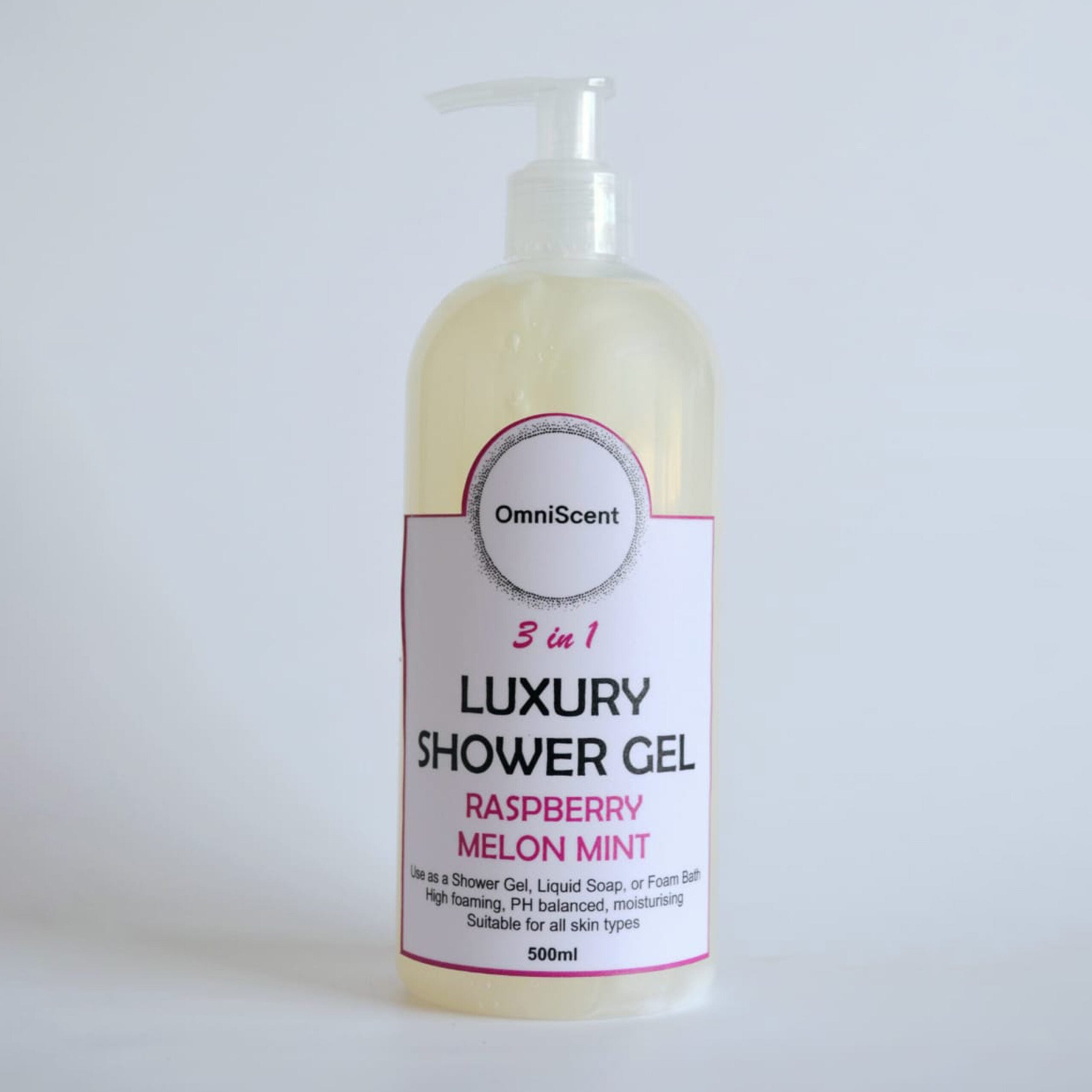 3in1 luxury Shower Gel – Raspberry Melon Mint (500ml) image 0